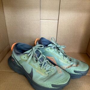 Green and Orange Trail Running Shoes